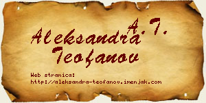 Aleksandra Teofanov vizit kartica